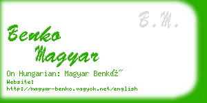 benko magyar business card